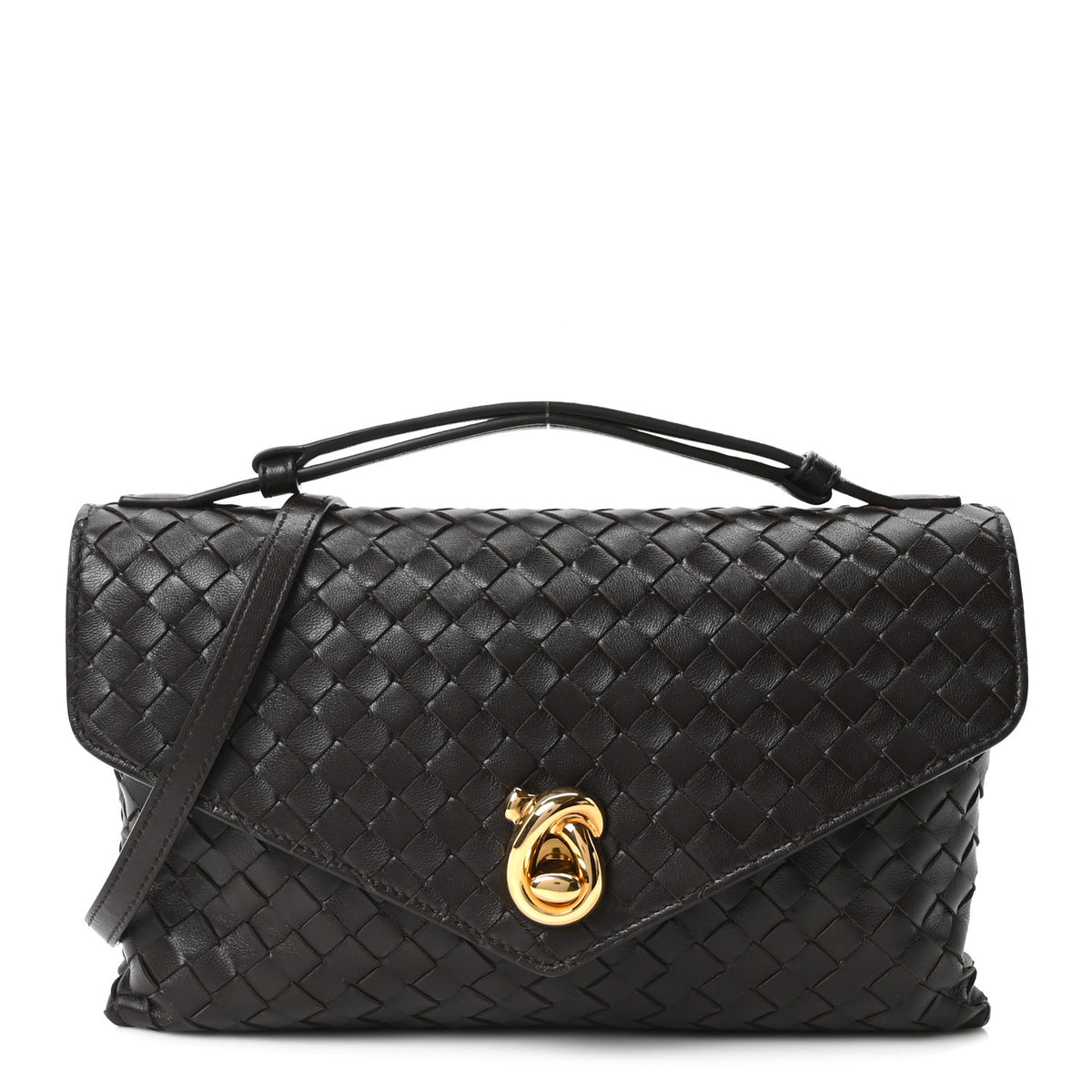 Bottega Veneta Nappa Intrecciato Knot Lock Top Handle Crossbody Bag Fondant 1 of 10