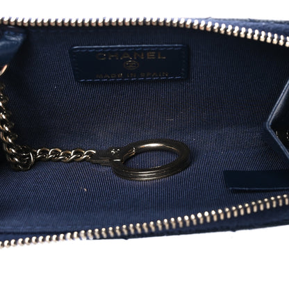 Chanel Caviar Quilted Key Holder Case Navy 5 of 10