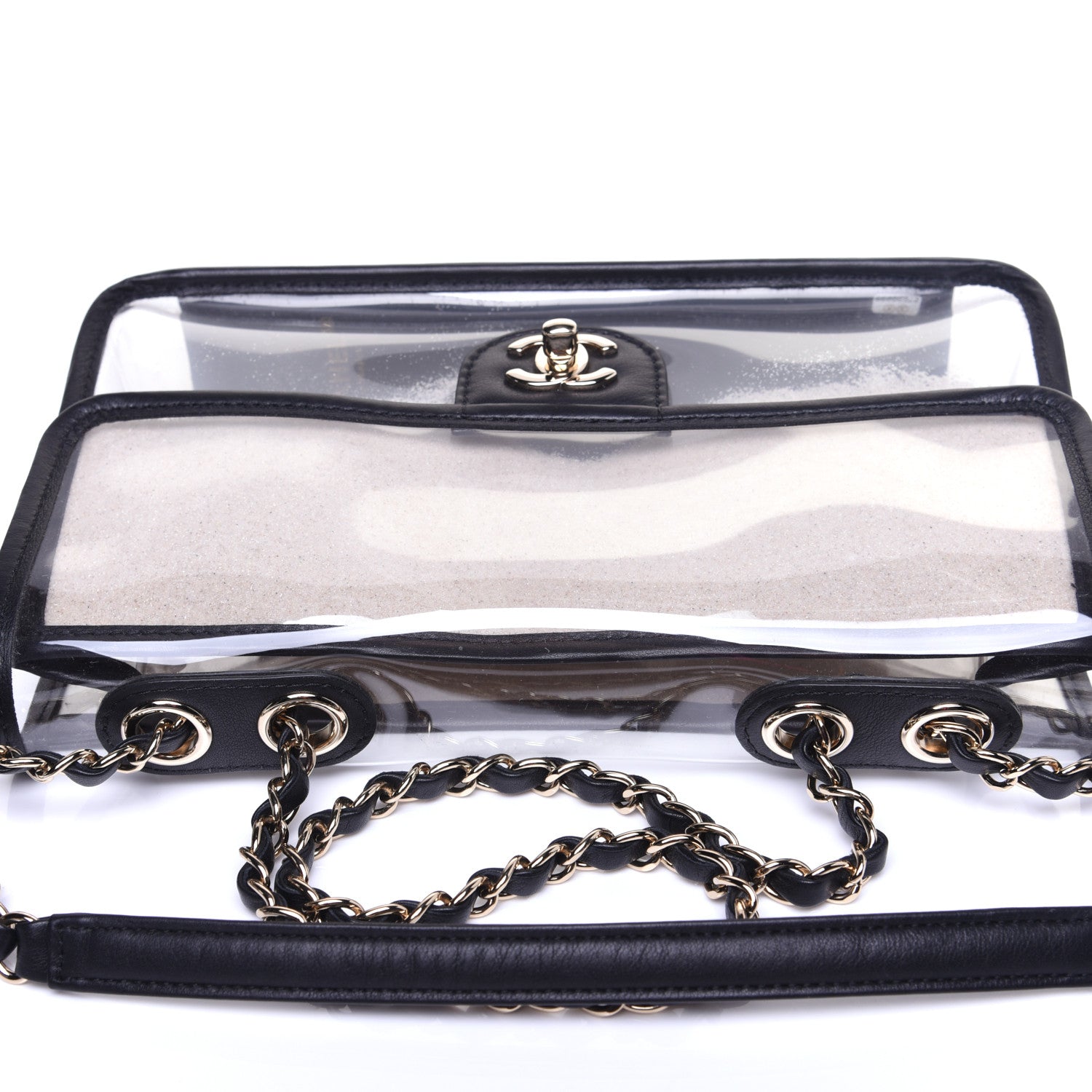 Chanel Lambskin PVC Medium Coco Sand Flap Black 13 of 16