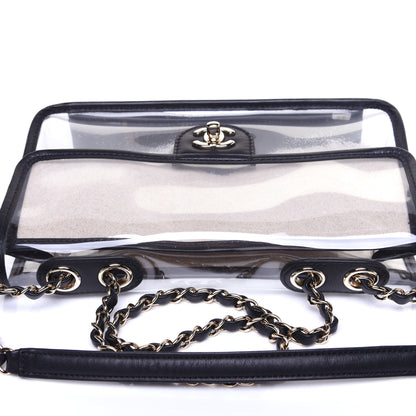 Chanel Lambskin PVC Medium Coco Sand Flap Black 13 of 16