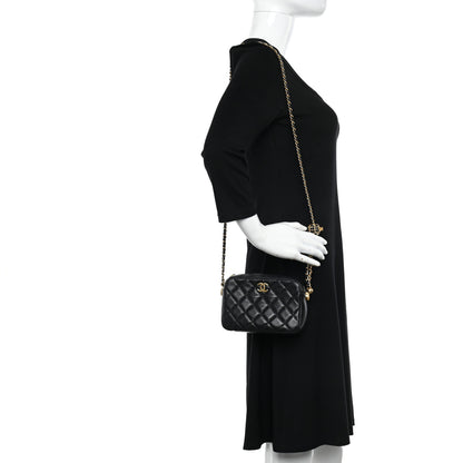 Chanel Lambskin Quilted CC Pearl Crush Camera Case Black 2 of 10