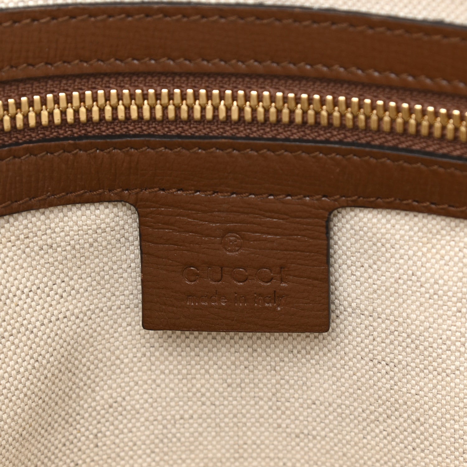 Gucci GG Supreme Monogram Azalea Calfskin Fake/Not Horsebit 1955 Duffle Bag Beige Ebony Brown Sugar 6 of 10