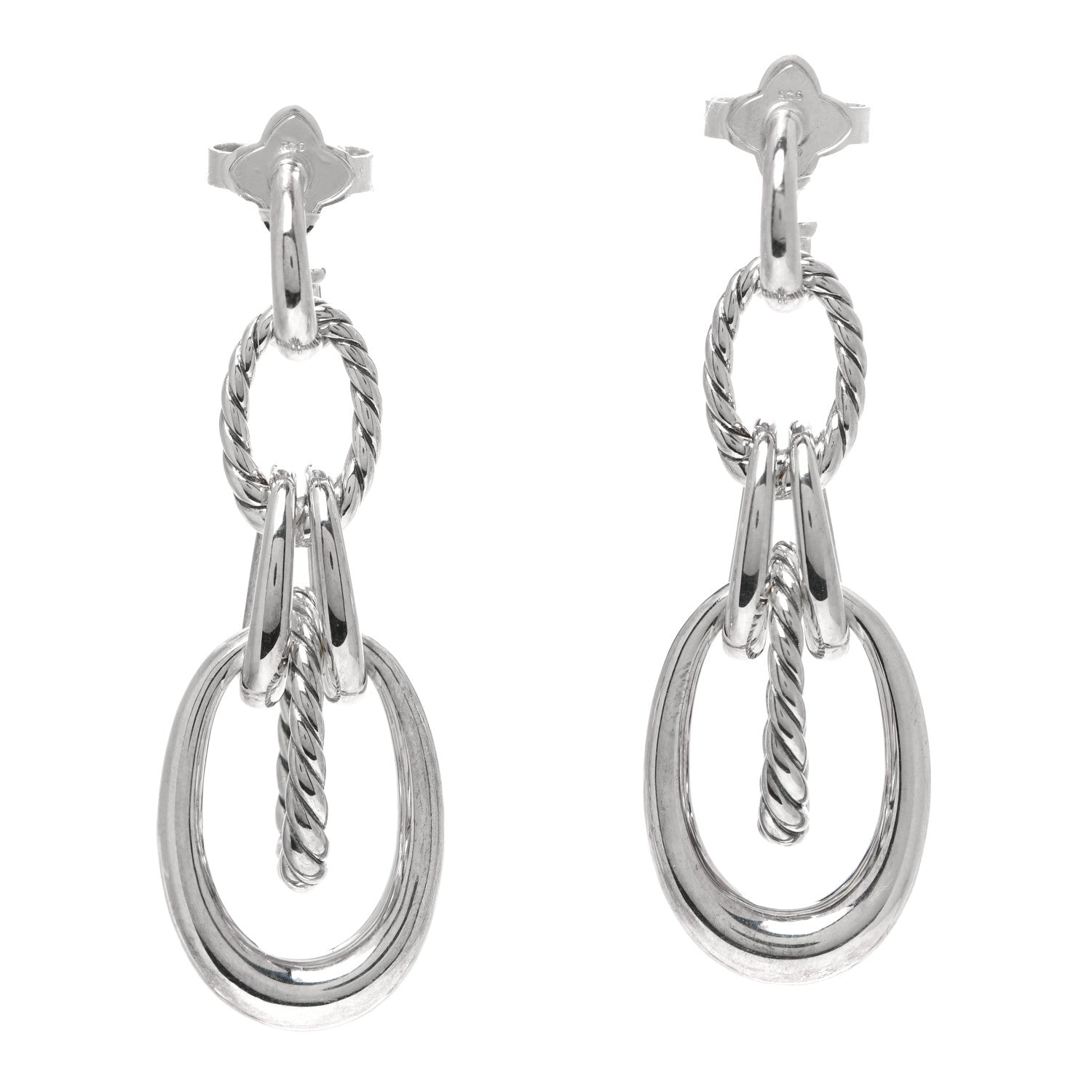 David Yurman Sterling Silver Pure Form Drop Earrings 1 of 4