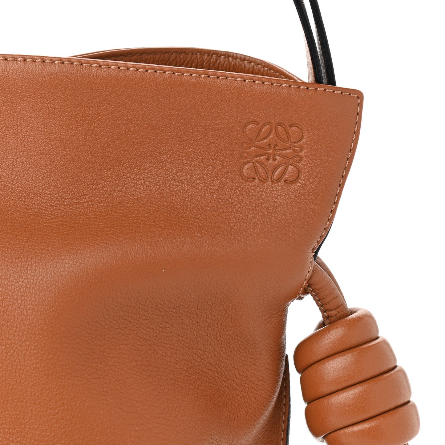 Calfskin Small Flamenco Knot Bag Caramel