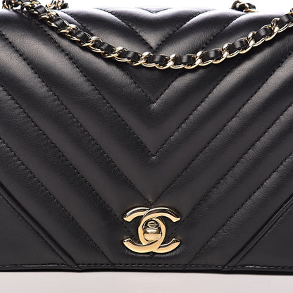 Chanel Calfskin Chevron Quilted Mini Statement Flap Black 13 of 14