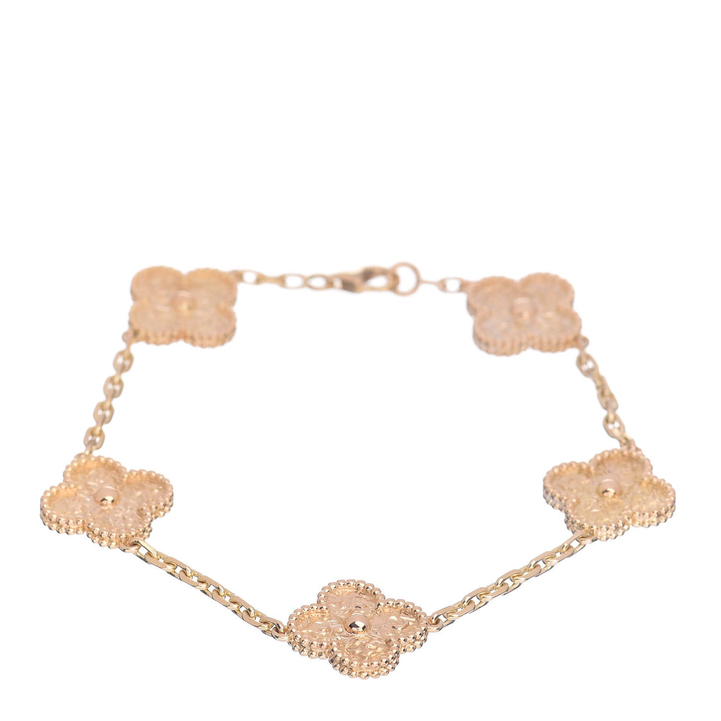 18K Yellow Gold 5 Motifs Vintage Alhambra Bracelet