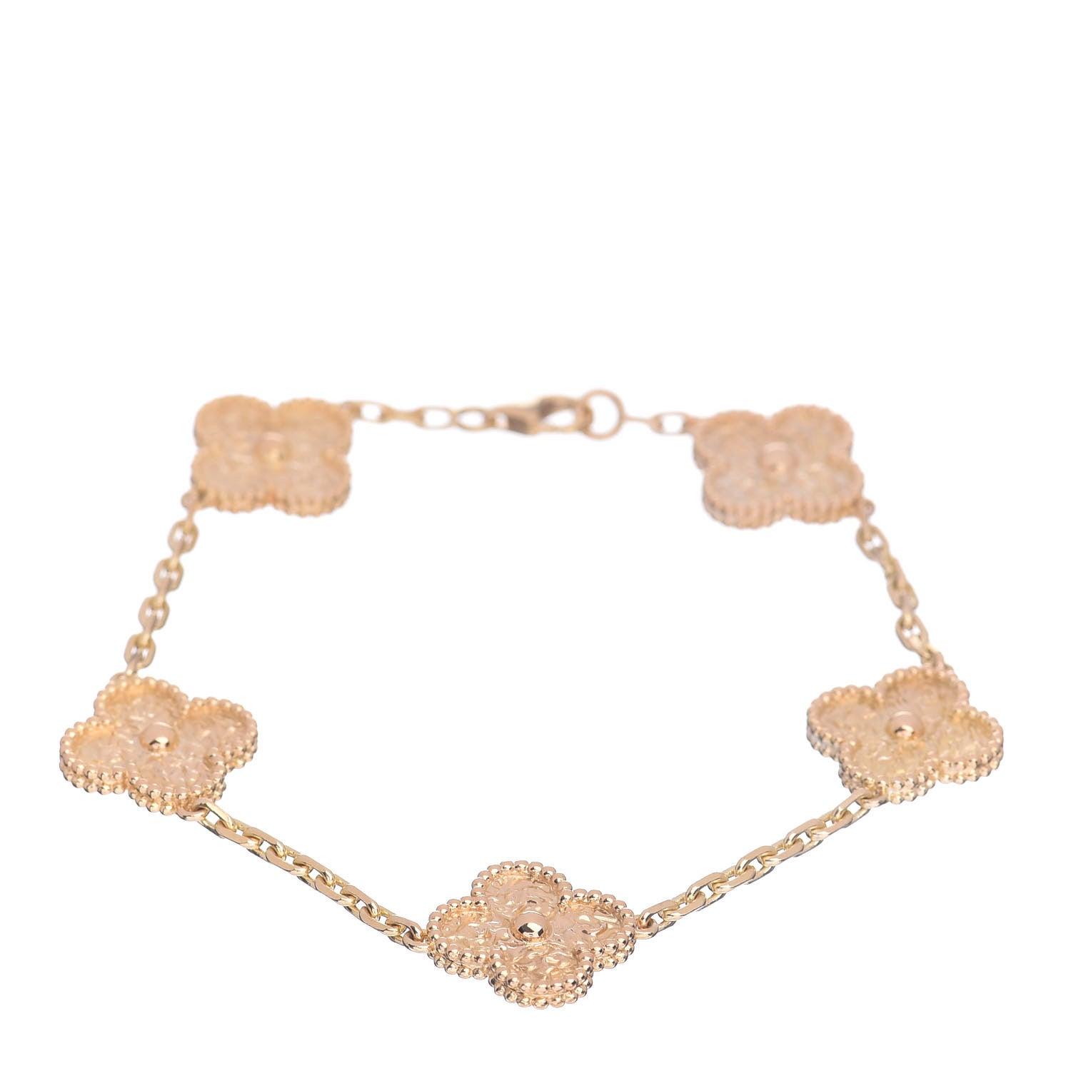 Van Cleef & Arpels 18K Yellow Gold 5 Motifs Vintage Alhambra Bracelet 1 of 5