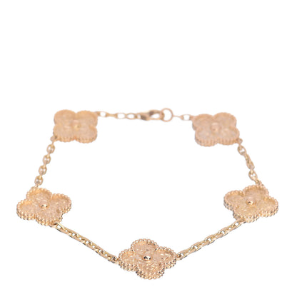 Van Cleef & Arpels 18K Yellow Gold 5 Motifs Vintage Alhambra Bracelet 1 of 5
