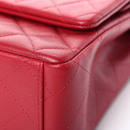 Chanel Caviar Quilted Maxi Double Flap Red 13 of 14