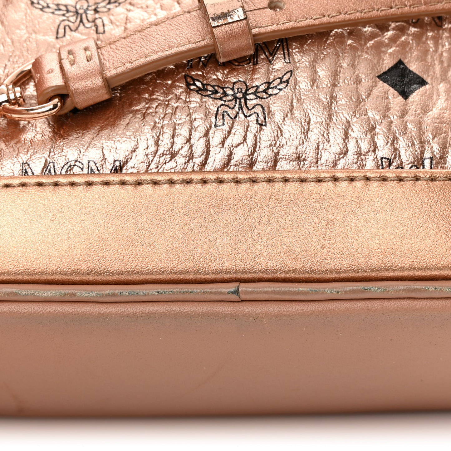 Metallic Visetos Studded X-Mini Bebe Boo Backpack Champagne Gold