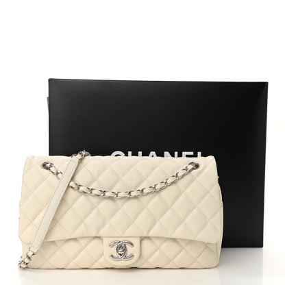 Chanel Caviar Quilted Jumbo Easy Flap Dark White 11 of 11