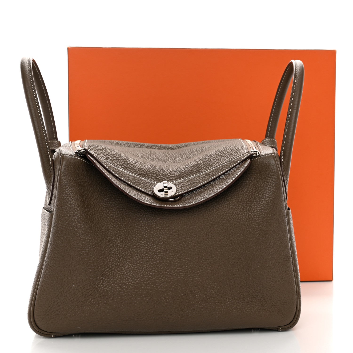 Hermes Taurillon Clemence Lindy 30 Etoupe 12 of 12