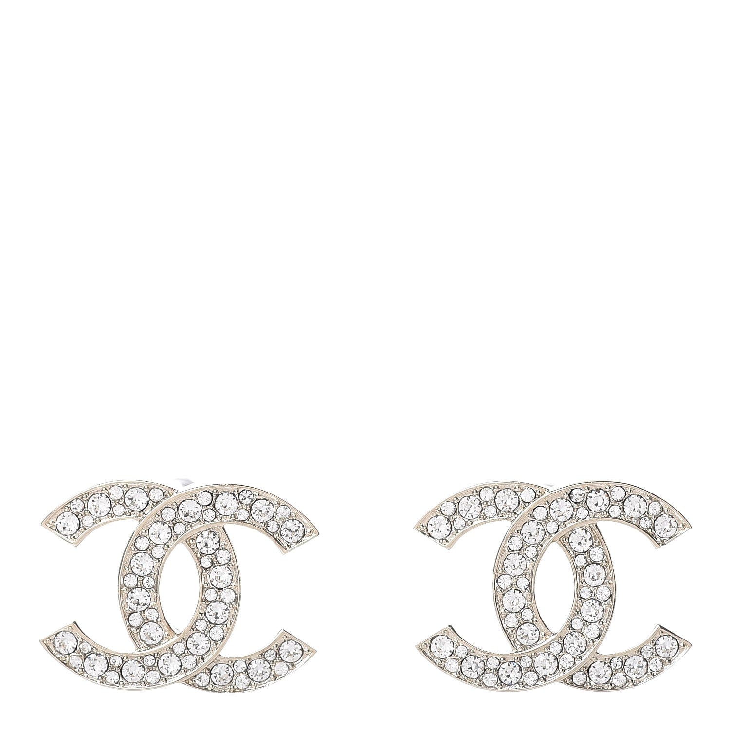 Chanel Crystal CC Rockin Summer Stud Earrings Gold 1 of 5