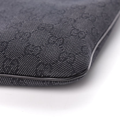 Gucci Monogram Flat Messenger Bag Black 10 of 11