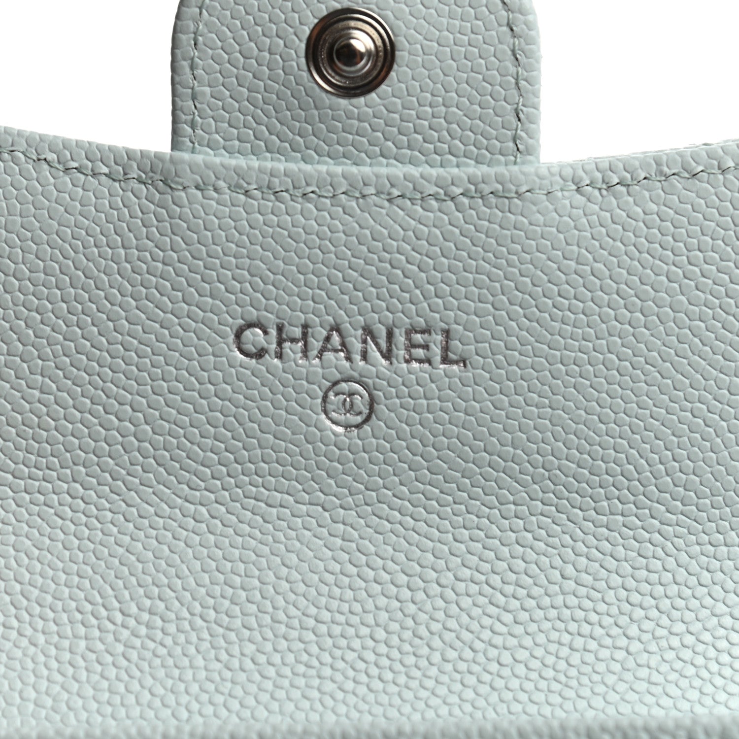 Chanel Caviar Quilted Flap Card Holder Wallet Light Blue 5 of 7