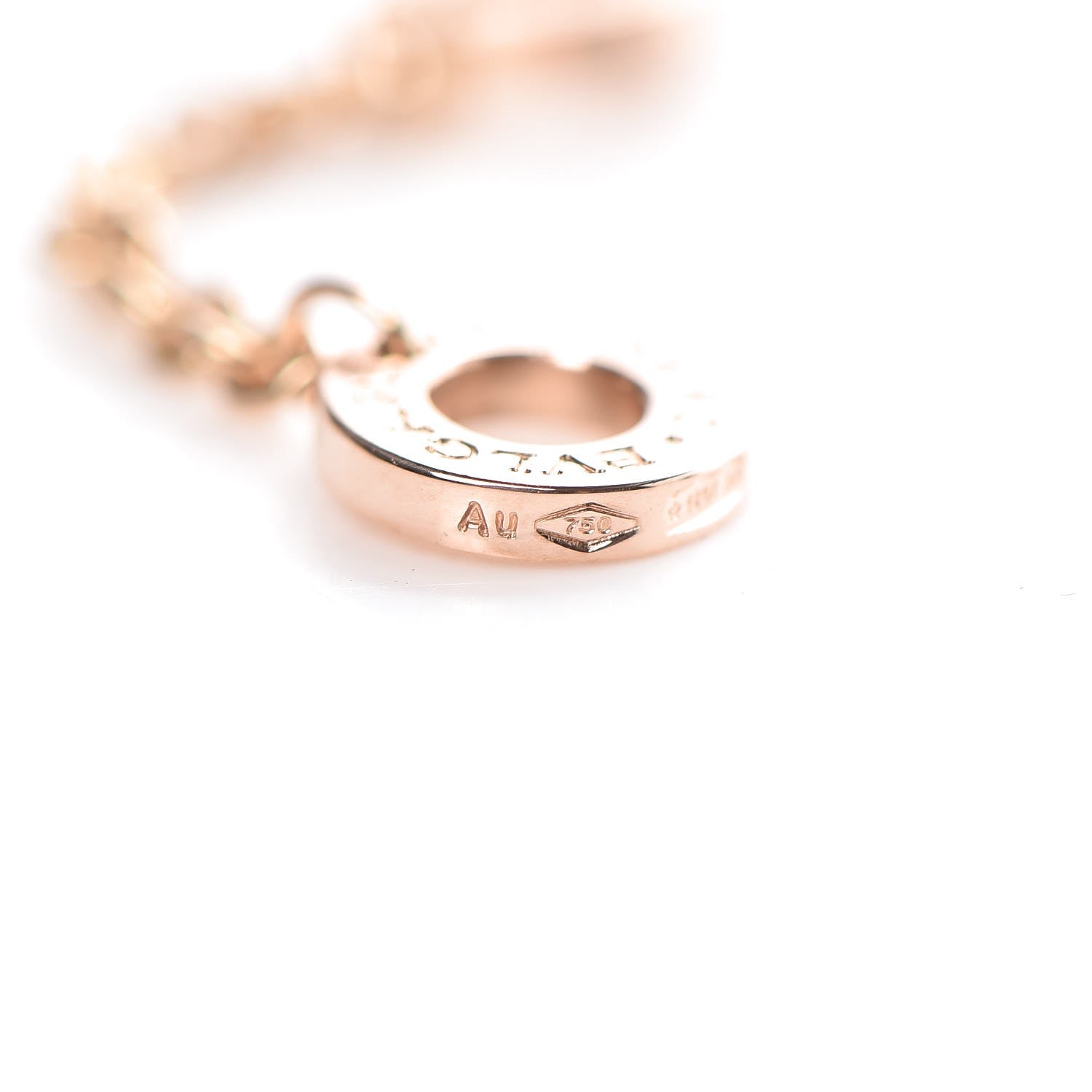 Bulgari 18K Rose Gold White Ceramic B.Zero1 Pendant Necklace 13 of 14