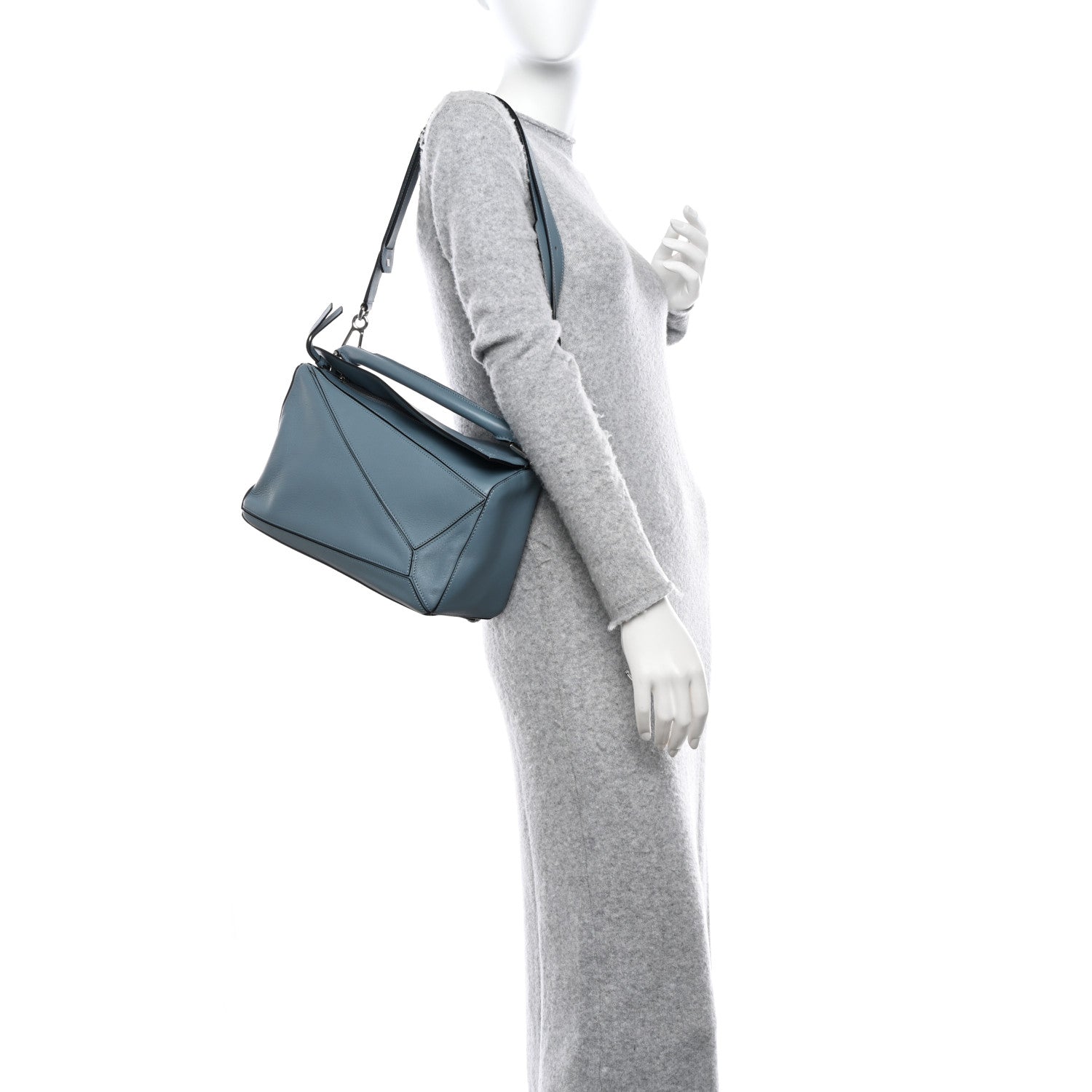 Loewe Calfskin Medium Puzzle Bag Stone Blue 2 of 11