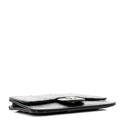 Chanel Caviar Quilted Flap Zip Card Holder Black 3 of 7