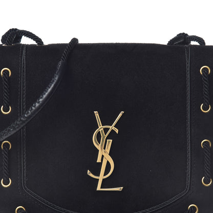 Saint Laurent Suede Medium Monogram Fetish Satchel Black 8 of 11