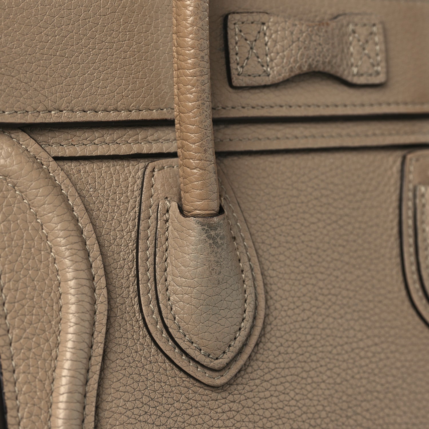 Celine Drummed Calfskin Nano Luggage Dune 11 of 12