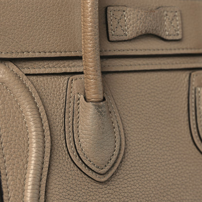 Celine Drummed Calfskin Nano Luggage Dune 11 of 12