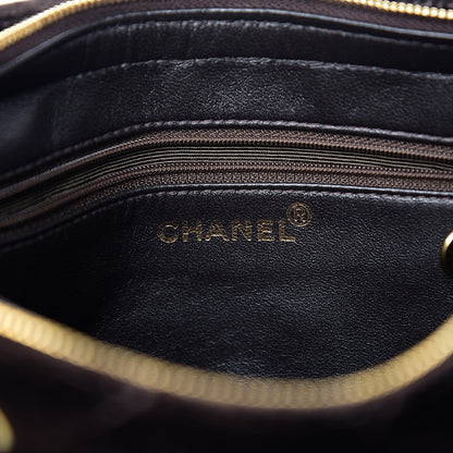 Chanel Velvet Quilted Shoulder Bag Brown 5 of 10