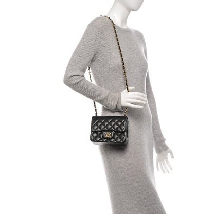 Chanel Lambskin Quilted Mini Square Flap Black 2 of 7