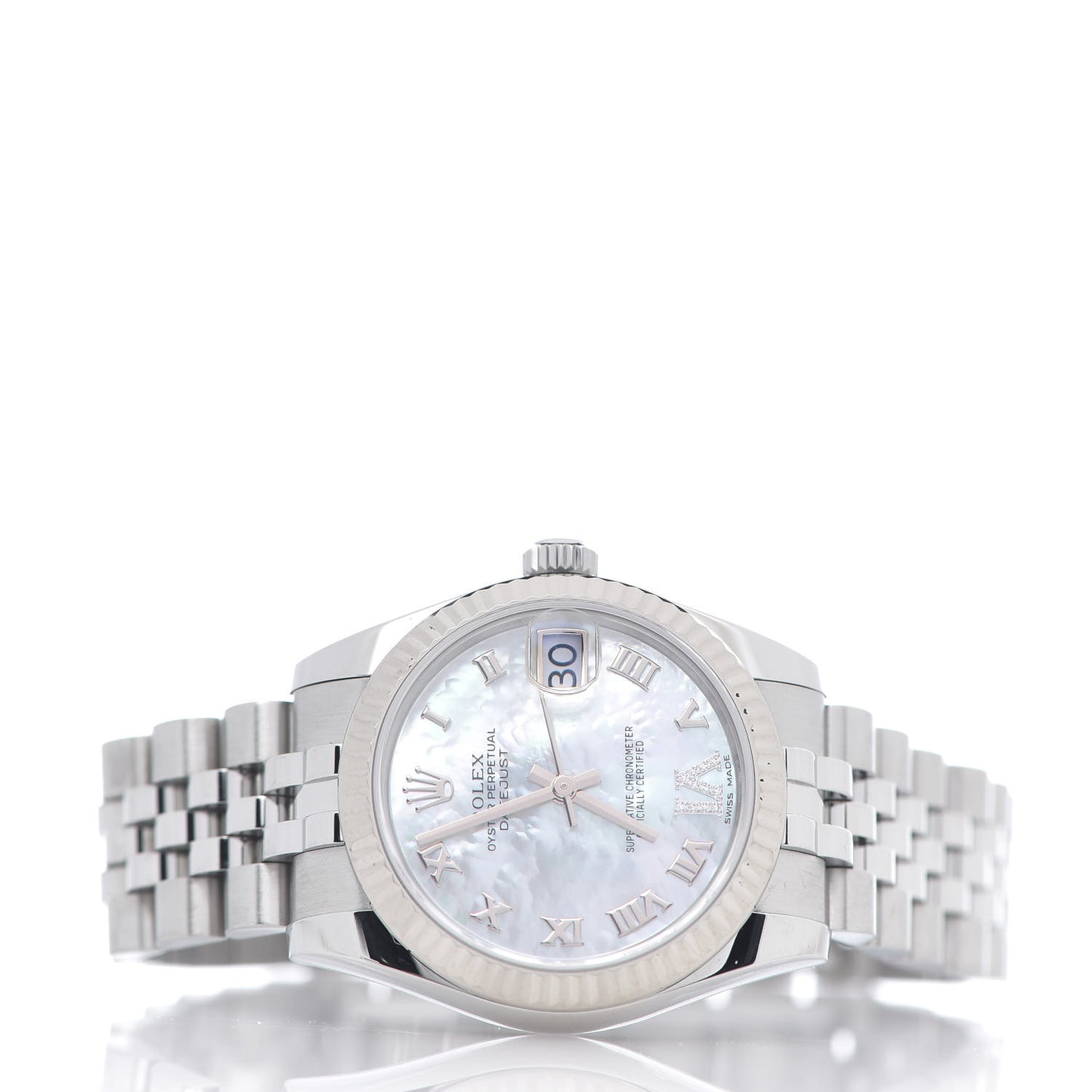 Stainless Steel 18K White Gold Diamond Mother of Pearl 31mm Oyster Perpetual Datejust Watch Roman 178274