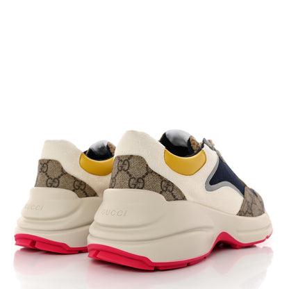 Gucci GG Supreme Monogram Mix Monogram Mens Rhyton Sneakers 9 London Blue Beige Sun Yellow 4 of 11
