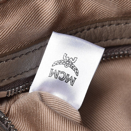 MCM Grained Calfskin Monogram Medium Klara Top Zip Tote Urban Taupe 7 of 10