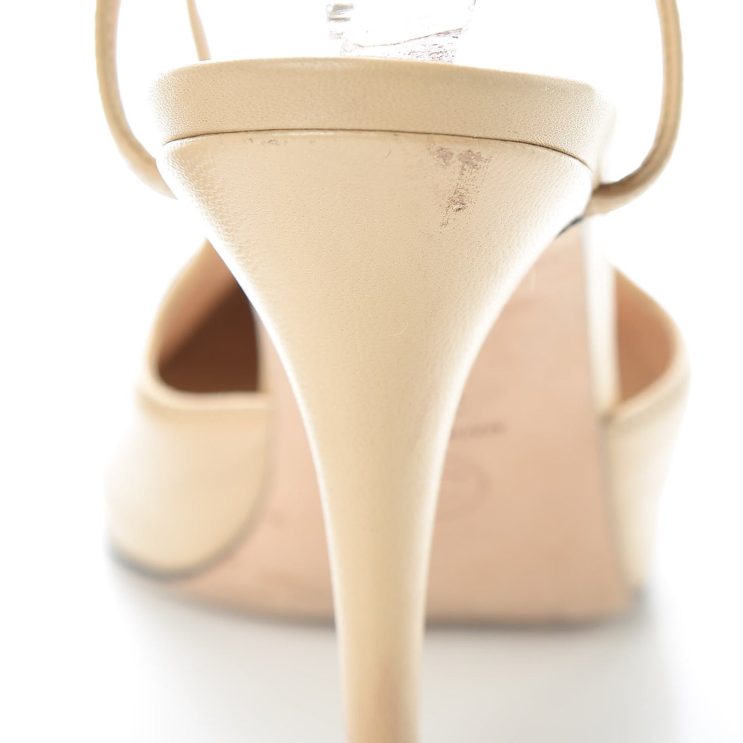 Lambskin Cap Toe CC Slingback Pumps 39.5 Beige Black
