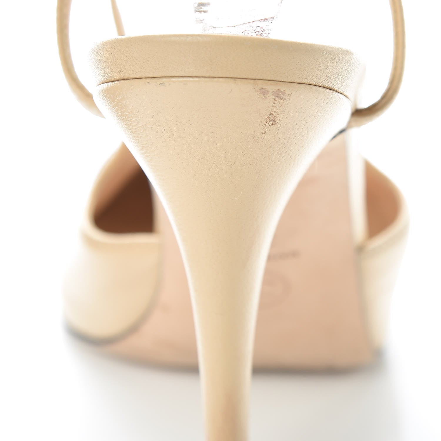 Chanel Lambskin Cap Toe CC Slingback Pumps 39.5 Beige Black 5 of 11