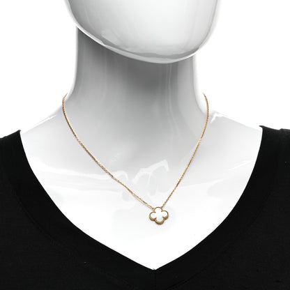 Van Cleef & Arpels 18K Yellow Gold Mother of Pearl Vintage Alhambra Pendant Necklace 2 of 6