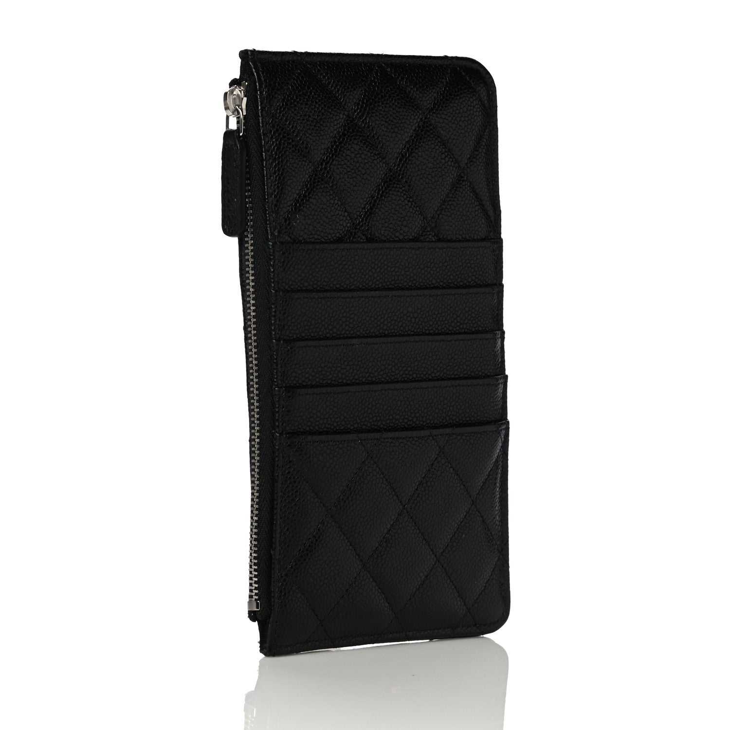 Chanel Caviar Quilted Classic Flat Wallet Pouch Black 3 of 13