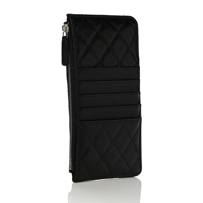 Chanel Caviar Quilted Classic Flat Wallet Pouch Black 3 of 13