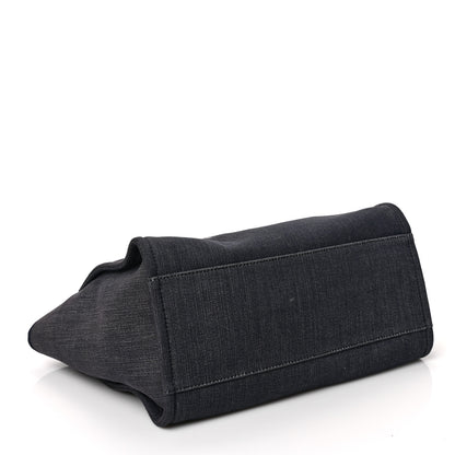 Chanel Canvas Large Deauville Tote Dark Blue 4 of 14