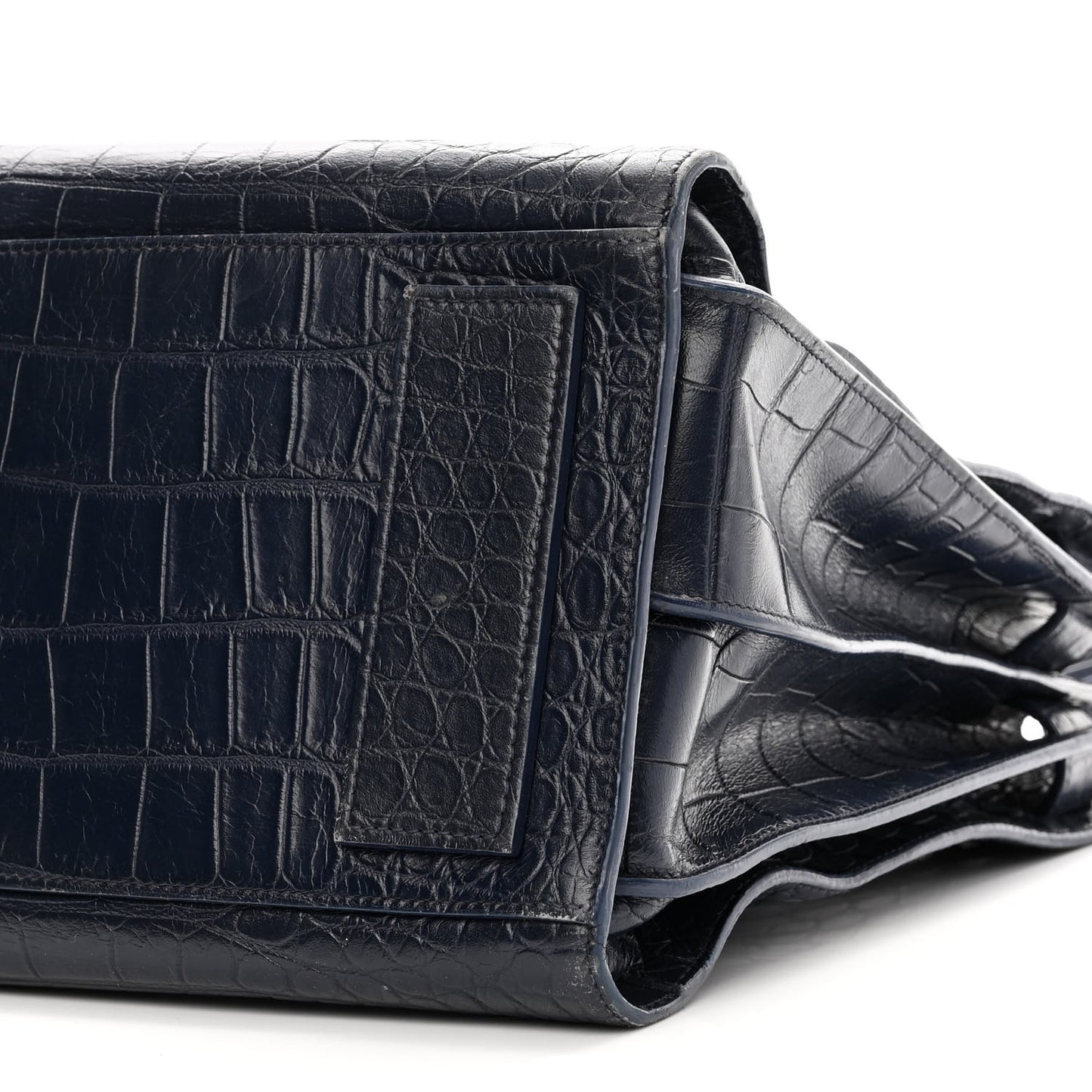 Calfskin Crocodile Embossed Medium Souple Sac De Jour Medium Blue
