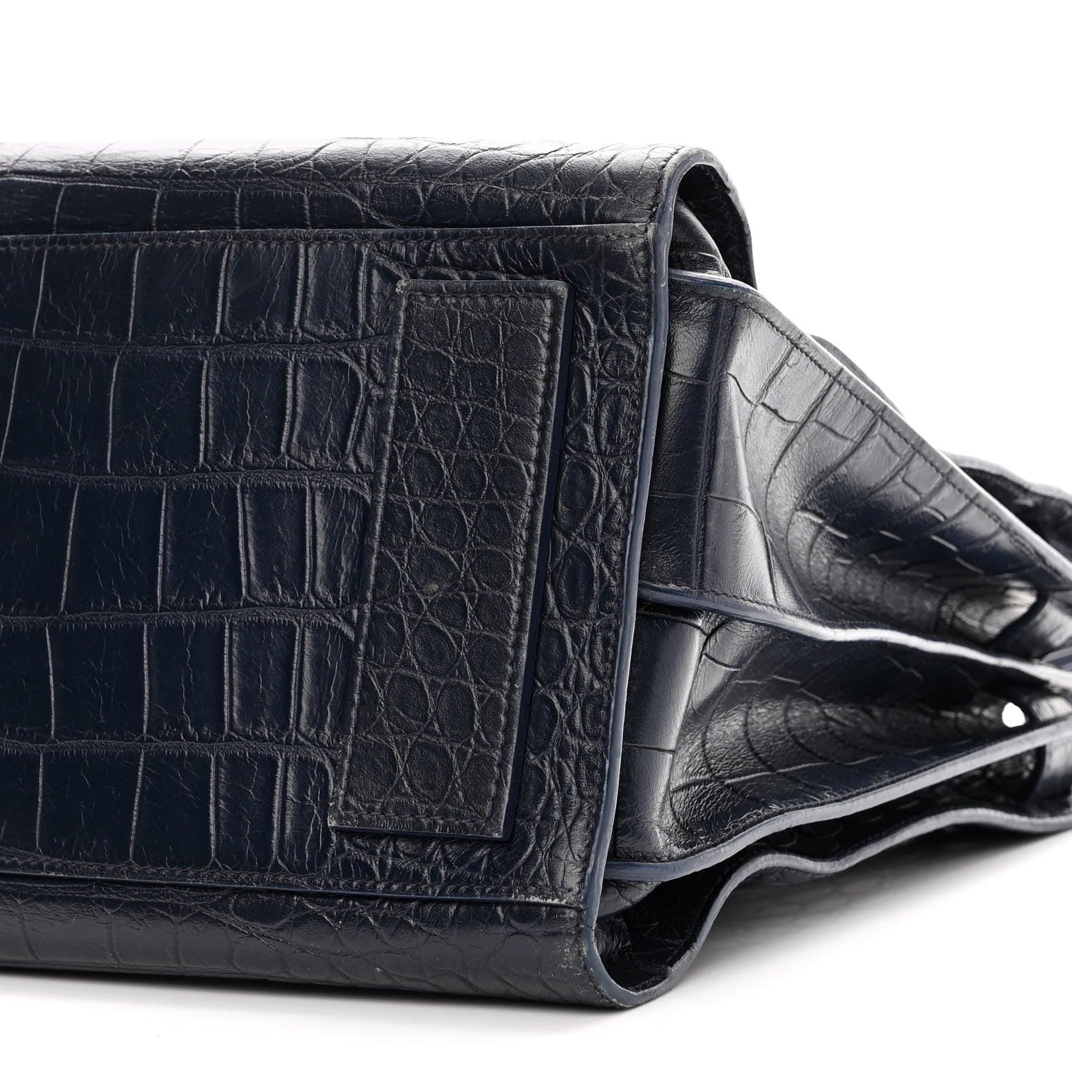 Saint Laurent Calfskin Crocodile Embossed Medium Souple Sac De Jour Medium Blue 10 of 10