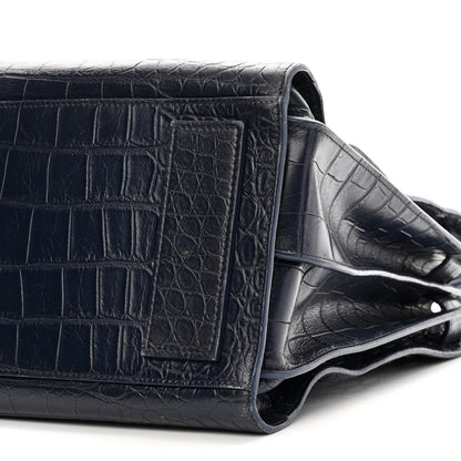 Saint Laurent Calfskin Crocodile Embossed Medium Souple Sac De Jour Medium Blue 10 of 10