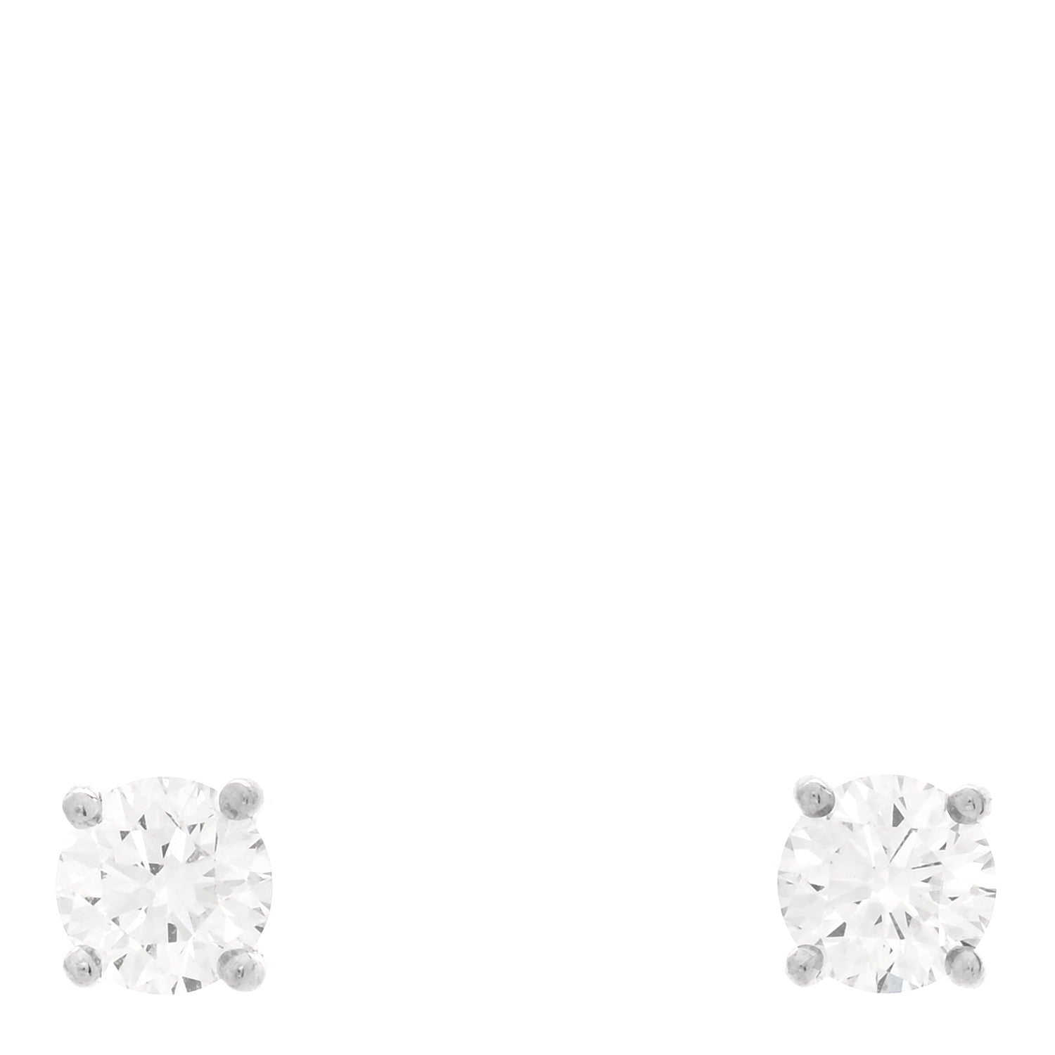Tiffany Platinum Diamond 1.46ctw Round Solitaire Earrings 1 of 5