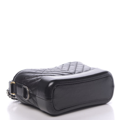 Chanel Aged Calfskin Chevron Quilted Small Gabrielle Hobo Black 4 of 11