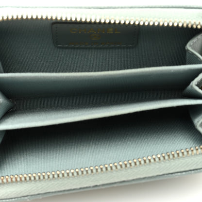 Chanel Caviar Quilted Zip Around Coin Purse Wallet Grey 5 of 8