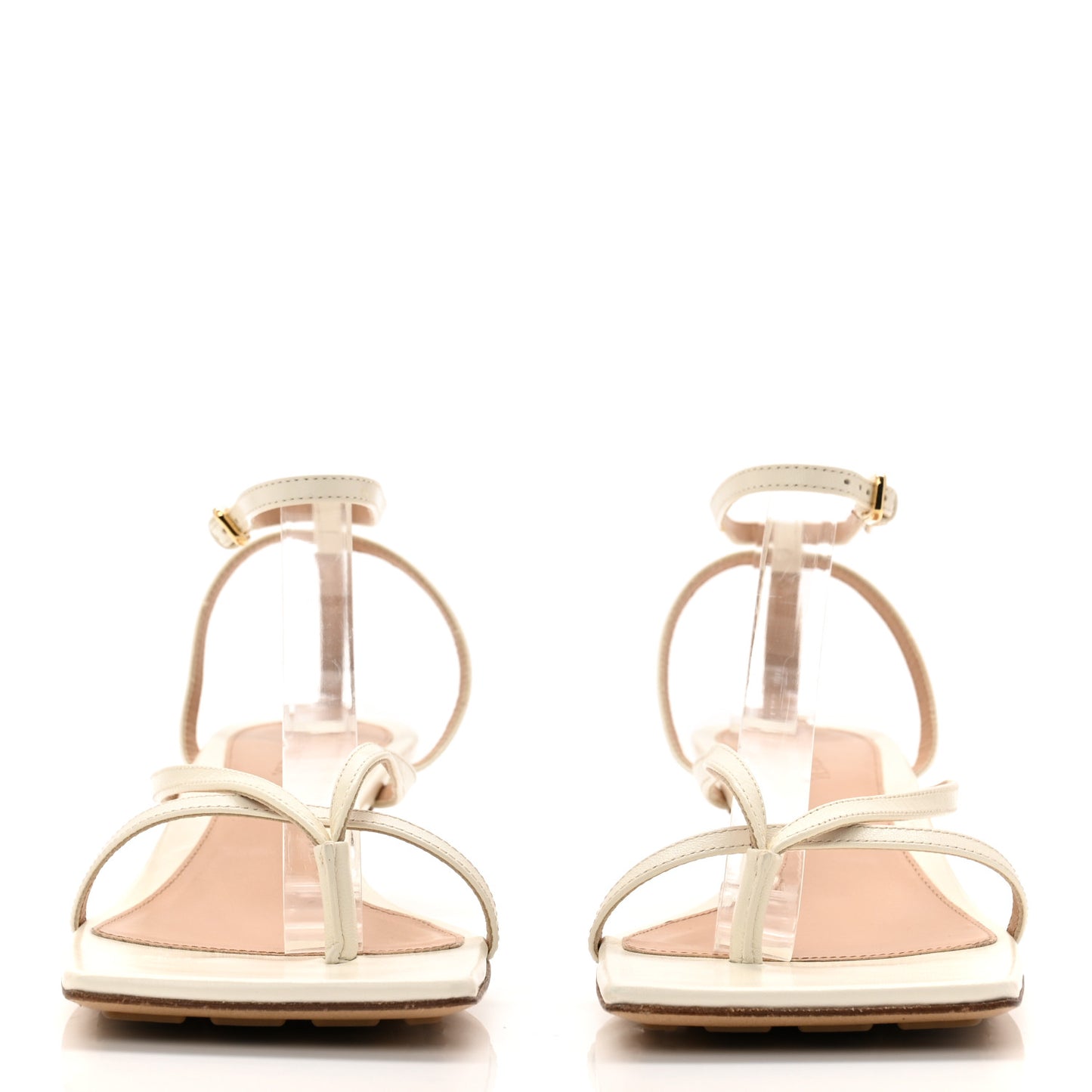 Lambskin Stretch Multi Strap 35mm Sandals 37.5 White