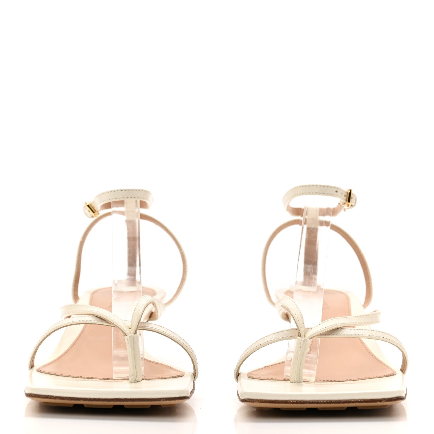Bottega Veneta Lambskin Stretch Multi Strap 35mm Sandals 37.5 White 3 of 17