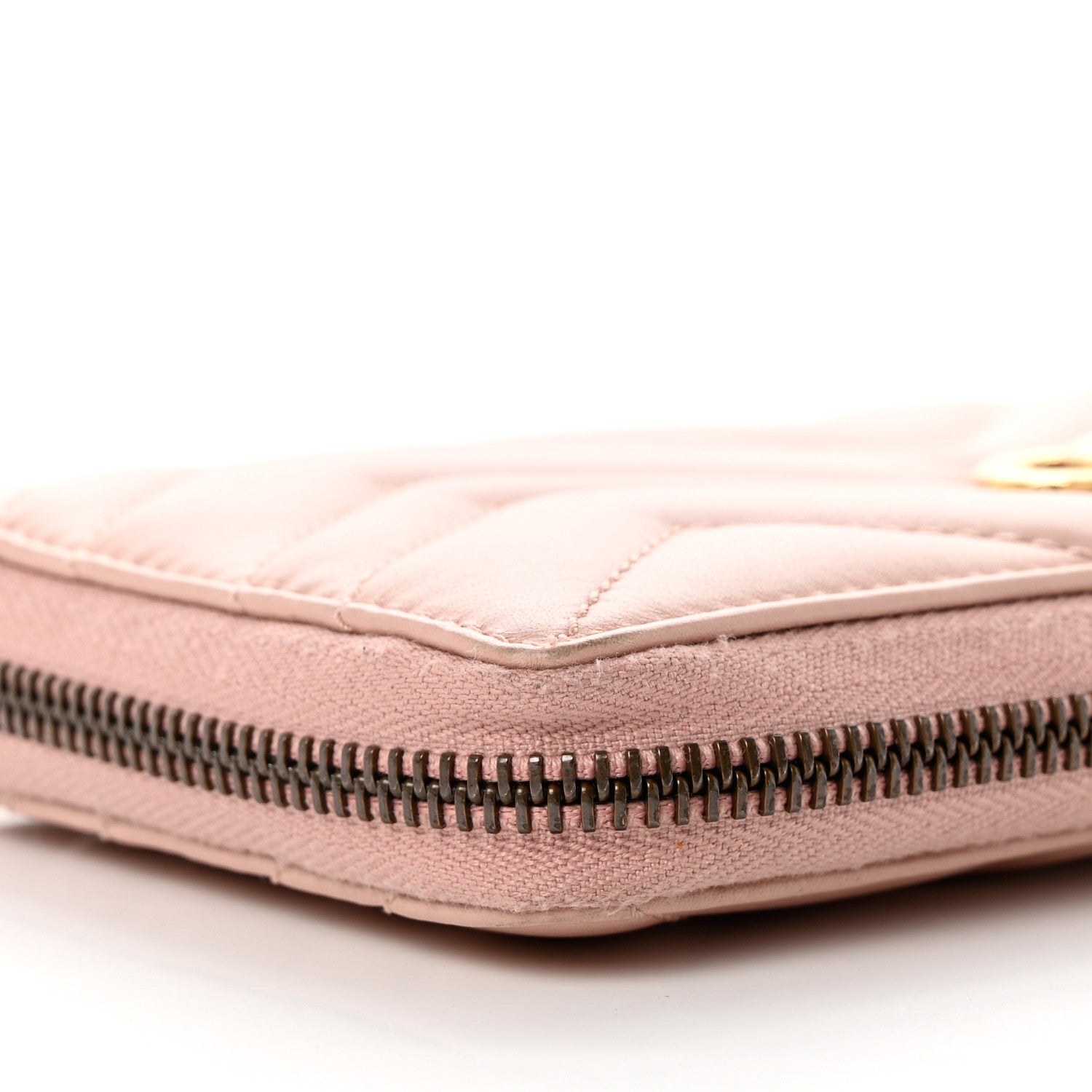Gucci Calfskin Matelasse GG Marmont Zip Around Wallet Perfect Pink 8 of 8