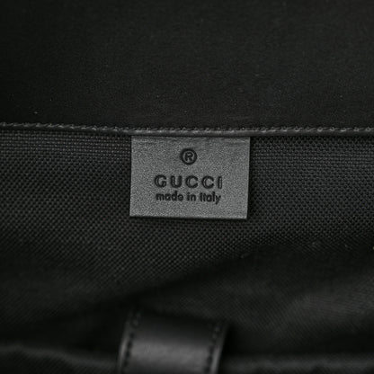 Gucci Soft GG Supreme Monogram Calfskin Web Double Buckle Backpack Black 6 of 11