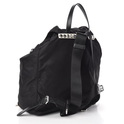 Prada Nylon New Vela Studded Backpack Black White 3 of 12
