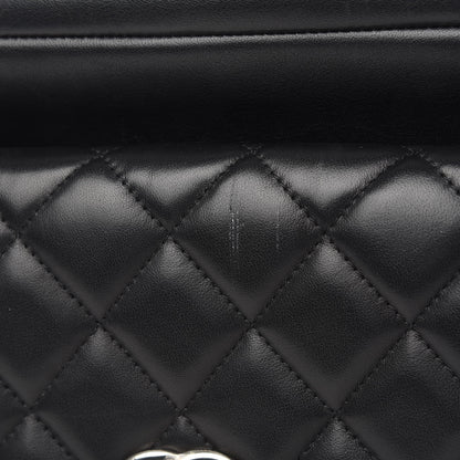 Chanel Lambskin Quilted Bowler Flap Shoulder Bag Black 9 of 9