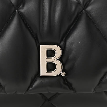 Balenciaga Nappa Calfskin Quilted Touch B Puffy Clutch Black 8 of 10