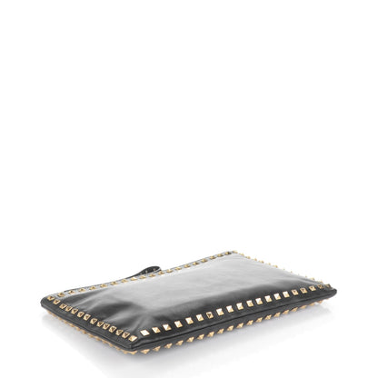 Valentino Garavani Vitello Large Rockstud Zip Wristlet Pouch Black 4 of 7